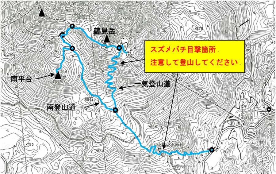 スズメバチ目撃箇所図面