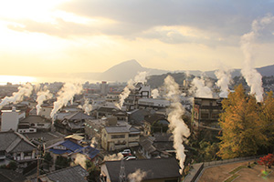 別府の湯けむりの写真